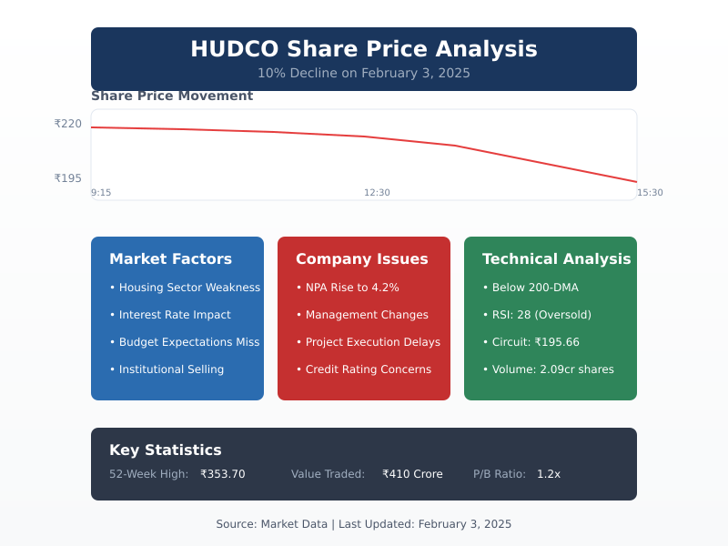 HUDCO Share Price Crashes 10% to Hit Lower Circuit Today