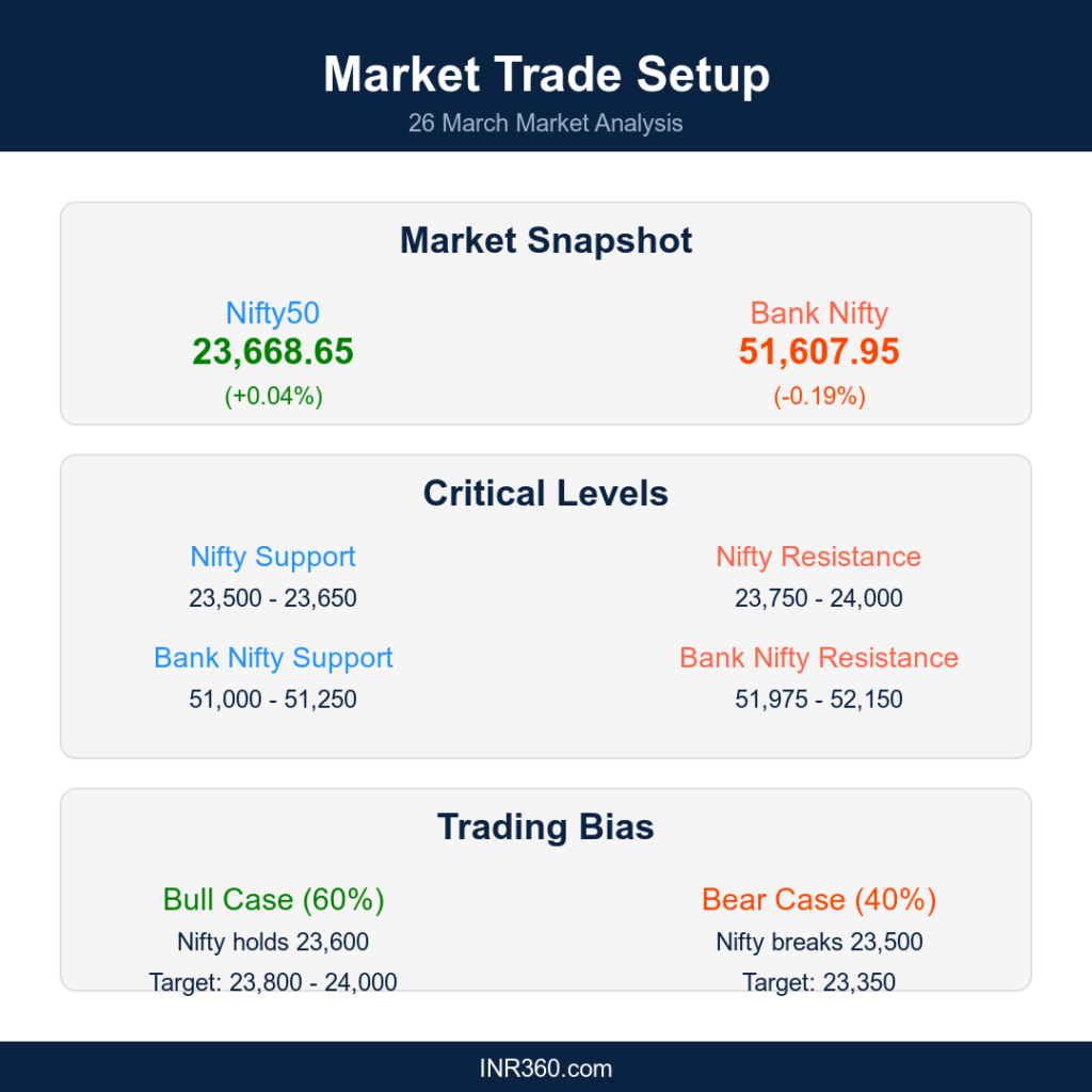 Visual Recap Nifty and Bank Nifty Trade Setup for 26 March